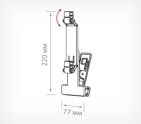 Прищепка с держателями под 2 рамки V-CLAMP-PF, схема, габариты