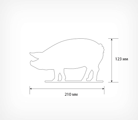 Меловая табличка «Хрюшка» BB PIG, схема, габариты