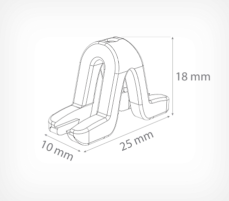 Петля для подвешивания профиля GRIPPER-CLIP, схема, габариты