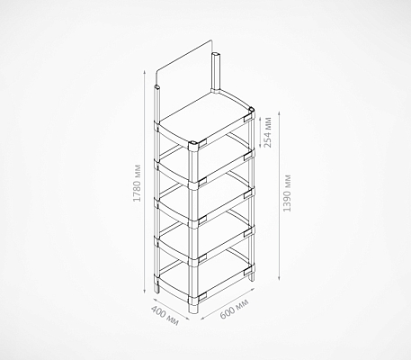 Пластиковый дисплей UNIFLEX, схема, габариты