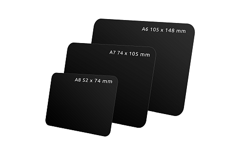 Чёрная табличка для нанесения надписей А6-А8 BB (A6-A8), схема, габариты