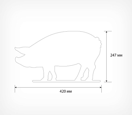 Меловая табличка «Хрюшка» с печатью BB PIG PRINT, схема, габариты