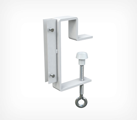 Струбцина с вертикальным П-держателем вывесок и отгибом CLAMP HOLDER-L90